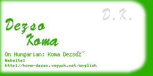 dezso koma business card